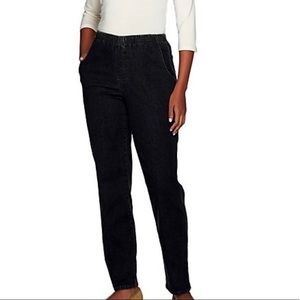 Denim&Co ‘How Timeless’ Petite 4-Pocket Pull-on Jeans - Black (A262866)